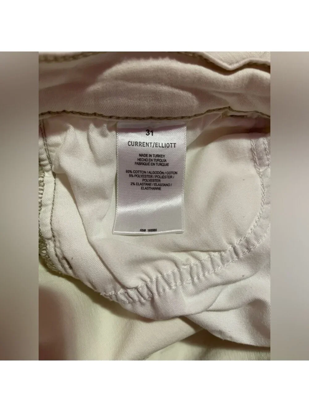 Current/Elliott Jeans Women’s Size 31 Off-White Denim Bootcut High Waisted - Picture 11 of 11